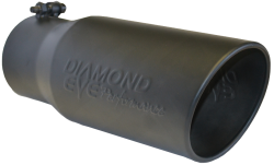 Diamond Eye Performance - Diamond Eye Performance 5" INLET X 6" OUTLET X 12" LONG BOLT ON ROLLED ANGLE BLACK EXHAUST TIP 5612BRA-DEBK