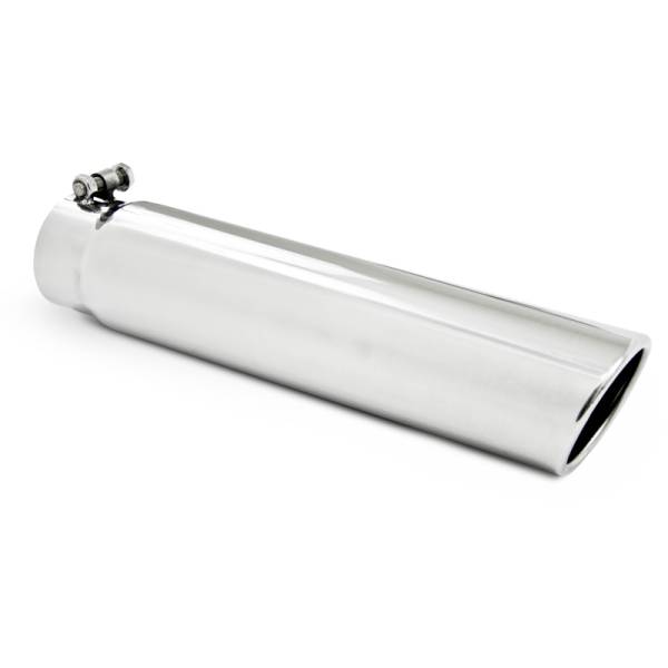 MBRP Exhaust - MBRP Exhaust Tip, 3.5" OD, 3" inlet, 16" in length, Angled Cut Rolled End, Clampless-No Weld, T304, T5143