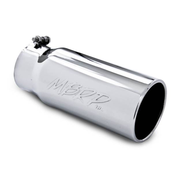 MBRP Exhaust - MBRP Exhaust Tip, 5" O.D.  Rolled Straight   4" inlet  12" length, T304 T5050