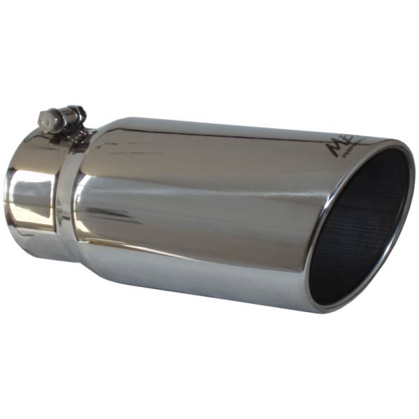 MBRP Exhaust - MBRP Exhaust Tip, 5" O.D. Angled Rolled End  4" inlet  12" length, T304 T5051