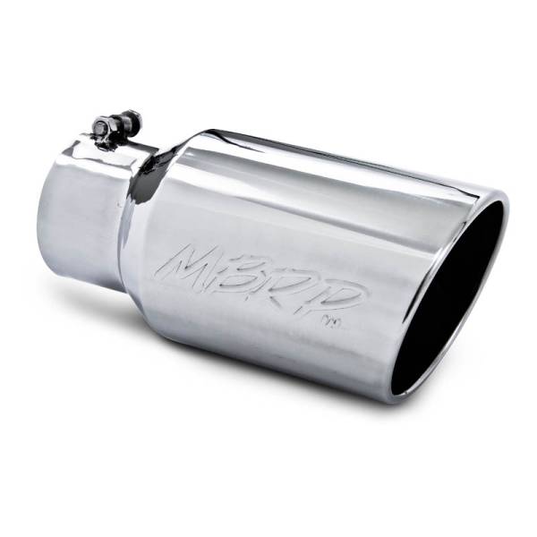 MBRP Exhaust - MBRP Exhaust Tip, 6" O.D. Angled Rolled End  4" inlet  12" length, T304 T5073