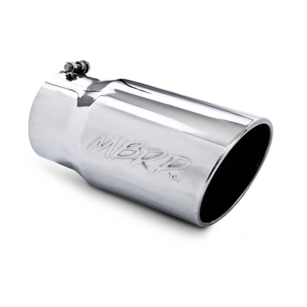 MBRP Exhaust - MBRP Exhaust Tip, 6" O.D. Angled Rolled End  5" inlet  12" length, T304 T5075
