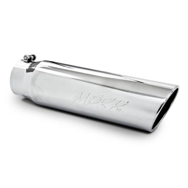 MBRP Exhaust - MBRP Exhaust Tip, 5" O.D., Angled Rolled End, 4" inlet 18" in length, T304 T5124