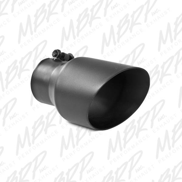MBRP Exhaust - MBRP Exhaust Tip, 4 1/2" O.D., Dual Wall Angled, 3" inlet, 8" length, Black, T5151BLK