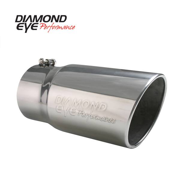 Diamond Eye Performance - Diamond Eye Performance 5" INLET X 6" OUTLET X 12" LONG BOLT ON ROLLED ANGLE STAINLESS STEEL EXHAUST TIP 5612BRA-DE