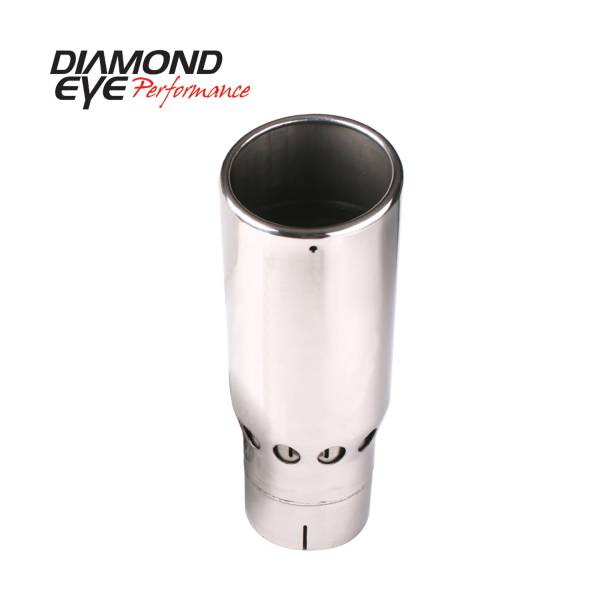 Diamond Eye Performance - Diamond Eye Performance Exhaust Tip, Vented Rolled Angle, 4" ID x 5" OD  x 16" Long,  304 Polished Stainless Steel,  4516VRA