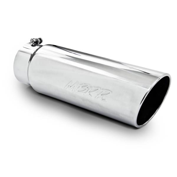 MBRP Exhaust - MBRP Exhaust Tip, 6" O.D., Angled Rolled End, 5" inlet 18" in length, T304 T5125