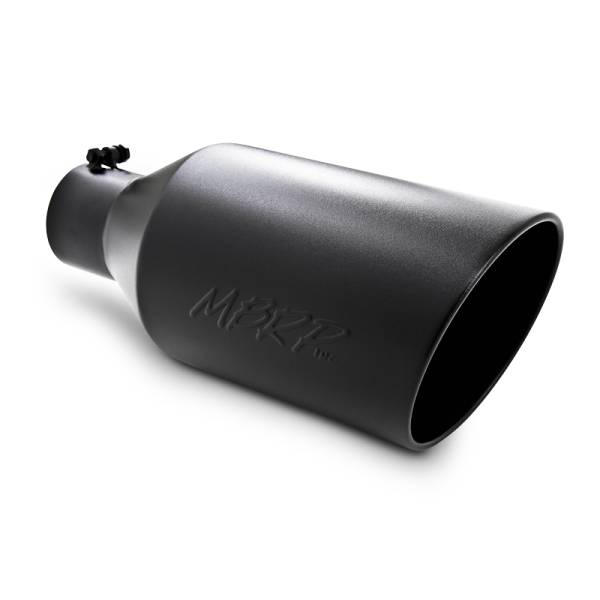 MBRP Exhaust - MBRP Exhaust Tip, 8" O.D., Rolled End, 4" inlet 18" in length, Black Coated T5128BLK