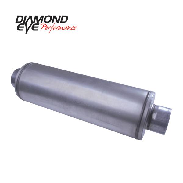 Diamond Eye Performance - Diamond Eye Performance, 5"  LOUVERED HIGH FLOW- STRAIGHT THROUGH PERFORMANCE MUFFLER - 5" x 5" x 26" - ALUMINIZED - 460150
