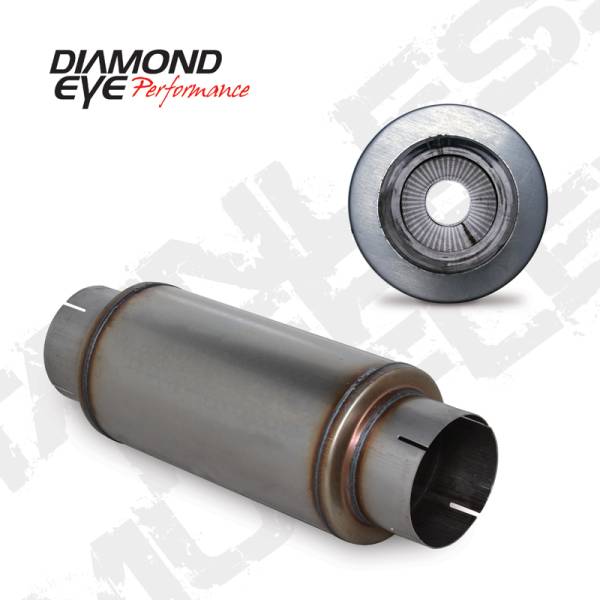 Diamond Eye Performance - Diamond Eye Performance 5" PERFORATED PACKED MUFFLER 20" OVERAL, 14" BODY, 7" CASE 409 STAINLESS STEEL 560020