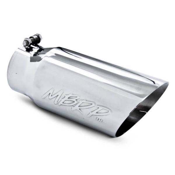 MBRP Exhaust - MBRP Exhaust Tip, 5" O.D. Dual Wall Angled  4" inlet  12" length, T304 T5053