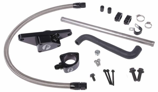 Fleece Performance - Cummins Coolant Bypass Kit 03-05 Auto Trans with Stainless Steel Braided Line Fleece Performance