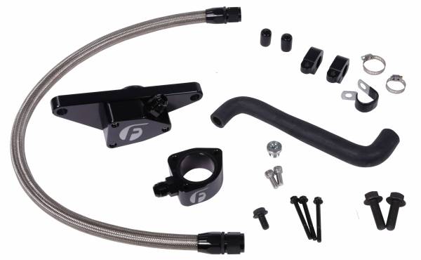 Fleece Performance - Cummins Coolant Bypass Kit 06-07 Auto Trans with Stainless Steel Braided Line Fleece Performance