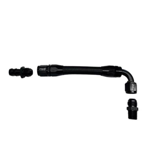 Full Send Diesel - 98.5+ Dodge Cummins Replacement Top Heater Hose Black Braided Full Send Diesel