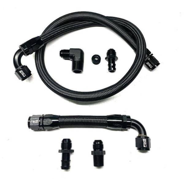 Full Send Diesel - 98.5-02 Dodge Cummins Heater hose Kit Black Braided Full Send Diesel