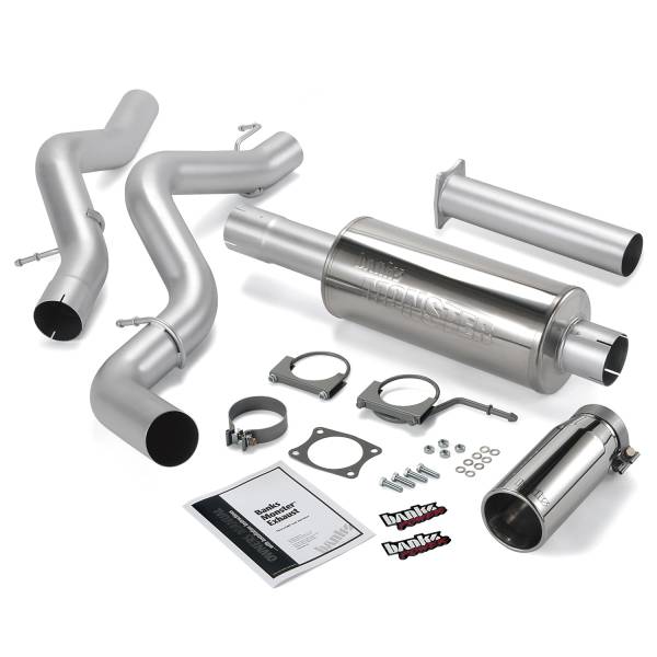 Banks Power - Monster Exhaust System Single Exit Chrome Round Tip 06-07 Chevy 6.6L SCLB Banks Power