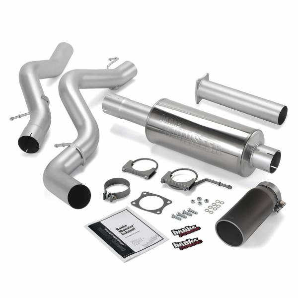 Banks Power - Monster Exhaust System Single Exit Black Tip 02-05 Chevy 6.6L SCLB Banks Power