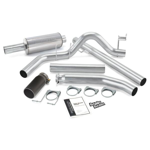 Banks Power - Monster Exhaust System Single Exit Black Round Tip 98-02 Dodge 5.9L Extended Cab Banks Power