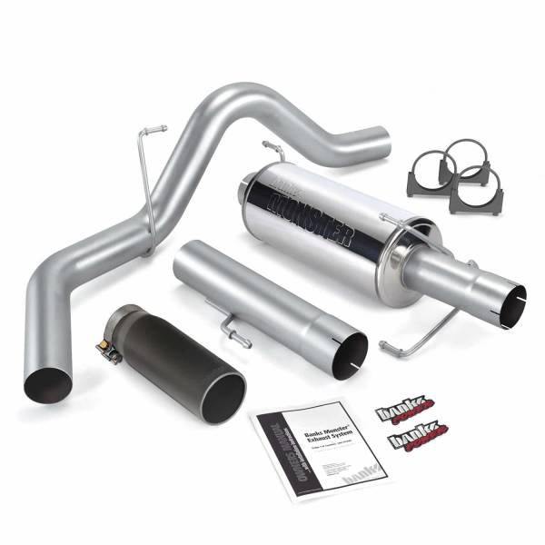 Banks Power - Monster Exhaust System Single Exit Black Round Tip 04-07 Dodge 325hp SCLB/CCSB Banks Power