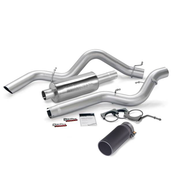 Banks Power - Monster Exhaust System Single Exit Black Round Tip 06-07 Chevy 6.6L SCLB Banks Power