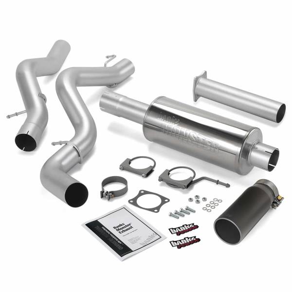 Banks Power - Monster Exhaust System Single Exit Black Round Tip 06-07 Chevy 6.6L ECLB Banks Power
