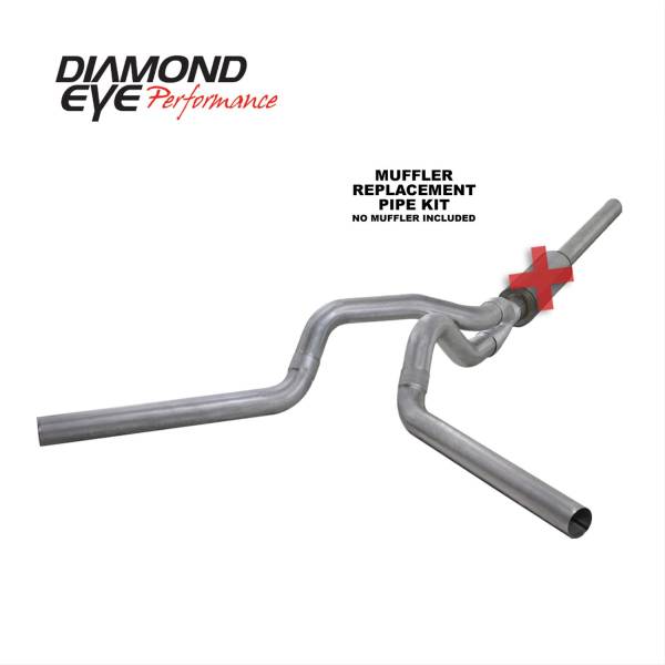 Diamond Eye Performance - Cat Back Exhaust System For 04.5-07 Dodge RAM 2500/3500 Cummins 4 Inch Split Side No Muffler Aluminized Diamond Eye