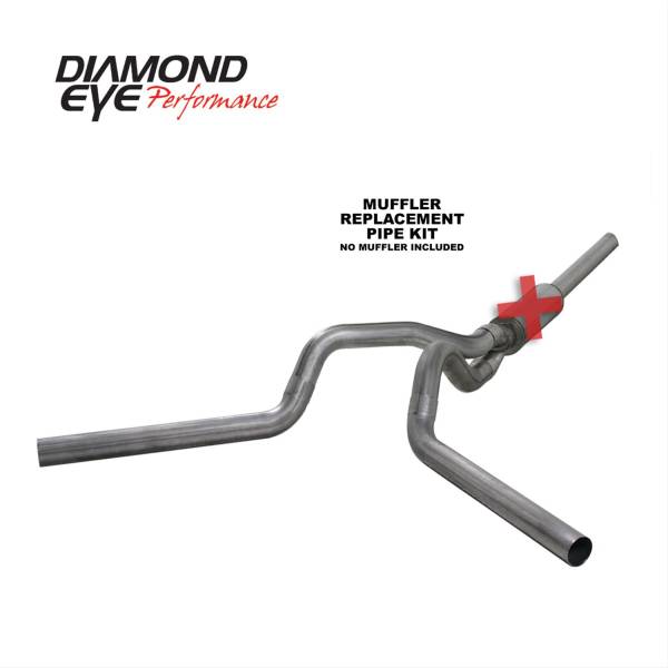 Diamond Eye Performance - Cat Back Exhaust System Single In/Dual Out 04.5-07 Dodge RAM 2500/3500 4 inch No Muffler409 Stainless Diamond Eye