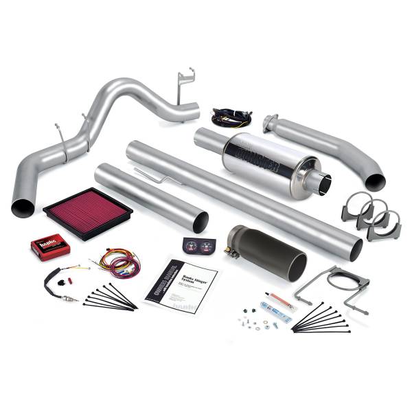 Banks Power - Stinger Bundle Power System W/Single Exit Exhaust Black Tip 01 Dodge 5.9L Standard Cab 235hp Banks Power