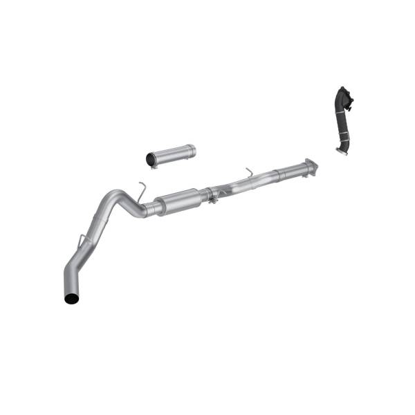 MBRP Exhaust - 01-04 Chevrolet/GMC 2500/3500 EC/CC 6.6L Duramax, Armor Lite 4-Inch Cat-Back Single Side Exit, with Carb Approved Downpipe, MBRP