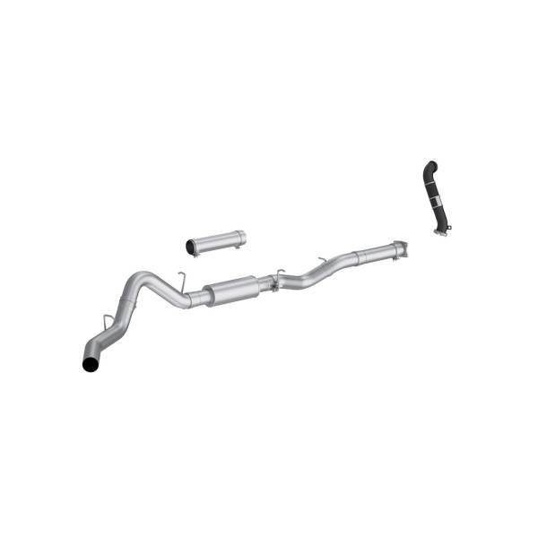 MBRP Exhaust - 05 Chevrolet/GMC 2500/3500 EC/CC 6.6L Duramax, Armor Lite 4-Inch Cat-Back Single Side Exit, with Carb Approved Downpipe, MBRP
