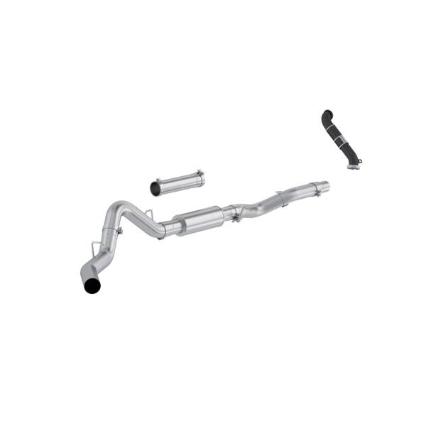 MBRP Exhaust - 06-07 Chevrolet/GMC 2500/3500 EC/CC 6.6L Duramax, Classic, Armor Lite 4-Inch Cat-Back Single Side Exit, with Carb Approved Downpipe, MBRP