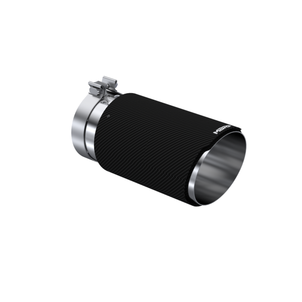 MBRP Exhaust - Universal Carbon Fiber, 5-Inch Inlet, 6-Inch OD, 12-Inch Length, Dual Wall Angle Cut, MBRP