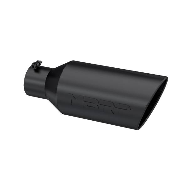 MBRP Exhaust - Exhaust Tip 7 Inch O.D. Rolled End 4 Inch Inlet 18 Inch Length Black Coated MBRP