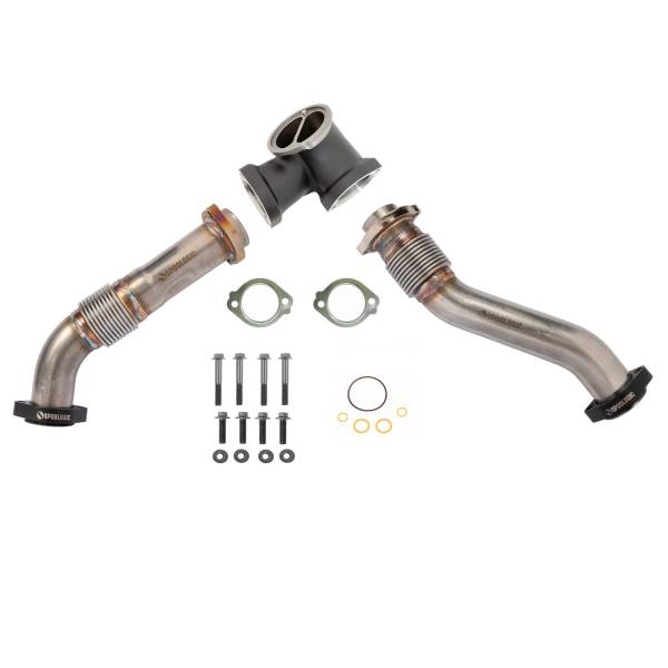 Spoologic - SPOOLOGIC Upgraded Bellowed 304SS Up-Pipe Kit For Early 1999 Ford 7.3L Powerstroke