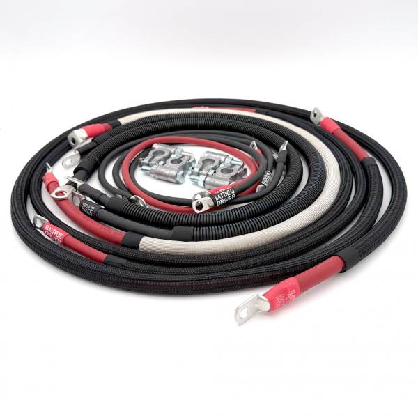 Big7Kits - Dodge Cummins Battery Cable Kit 2/0 Gauge For 2006-2009 Dodge RAM 2500/3500 5.9-6.7 Liter Cummins Diesel 3rd Gen Battery Cable Big7Kits