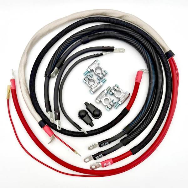 Big7Kits - 2017-2021 Ford F-250/F-350 Superduty Battery Cable Kit Power Stroke 6.7 Diesel 2/0 Gauge 90 Degree Battery Cable Big7Kits