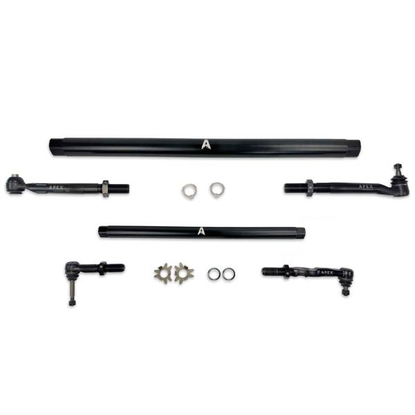 Apex Chassis - Heavy Duty ProLock Black Aluminum Tie Rod and Drag Link Assembly Fits: 05-16 F250/F350 Super Duty Apex Chassis