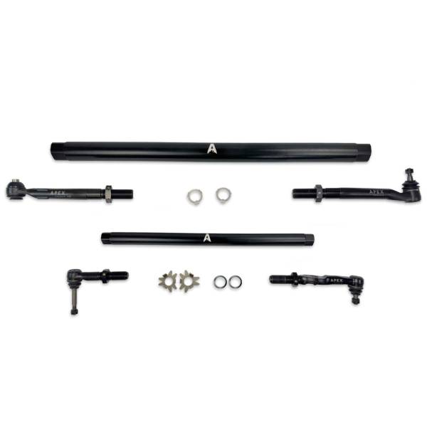 Apex Chassis - Heavy Duty ProLock Black Aluminum Tie Rod and Drag Link Assembly Fits: 17-25 F-250/F-350 Super Duty Apex Chassis