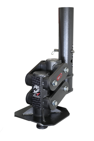 Gen Y Hitch - Spartan Torsion Flex King Pin 11 Inch Offset 4 Inch Round Tube Gooseneck 2 5/16 Inch Coupler Standard Height 3.5K TW 25K Towing & GH-097 Pin Gen Y Hitch