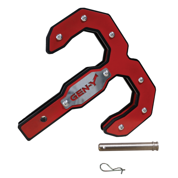 Gen Y Hitch - Hulk 2.5 32K Tow Hook Black/Red 2.5 Inch Shank with GH-097 Pin & GH-011 Twist Clip Gen Y Hitch