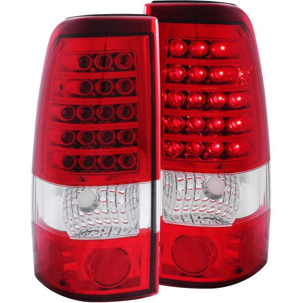 ANZO USA - Tail Light Set LED Red/Clear Lens Pair Does Not Fit 3500 Series Or Stepside Models Chevrolet Silverado 1500/2500 1999-2007, 2500 HD 2001-2007, 3500 HD 2007, GMC Sierra 1500 1999-2007, 2500 1999-2004 ANZO USA