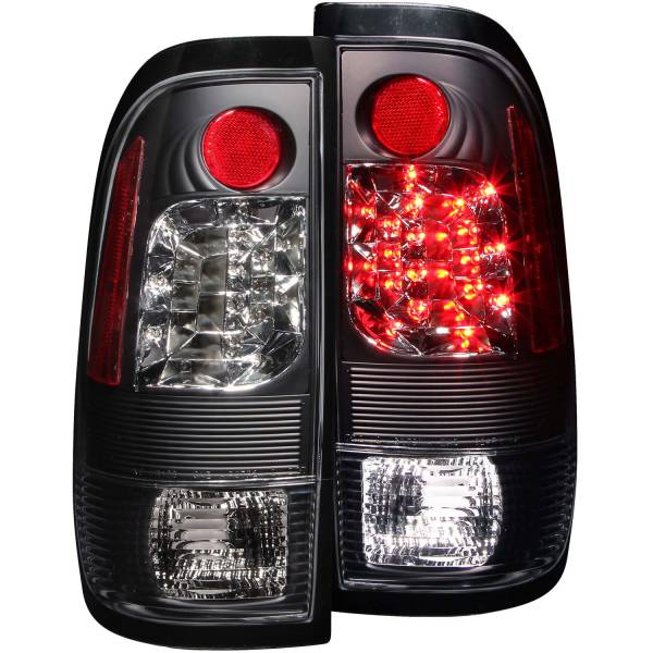 ANZO USA - Tail Light Set LED Clear Lens Black Housing Pair Ford F-150 1997-2003, Ford F-150 Heritage 2004, Ford F-250 1997-1999, Ford F-250/F-350 Super Duty 1999-2007 ANZO USA
