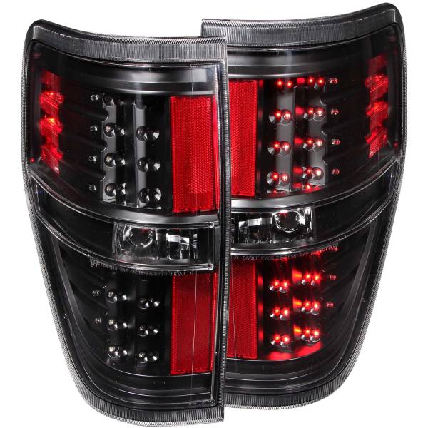 ANZO USA - Tail Light Set LED Clear Lens Black Housing Pair Ford F-150 2009-2014 ANZO USA