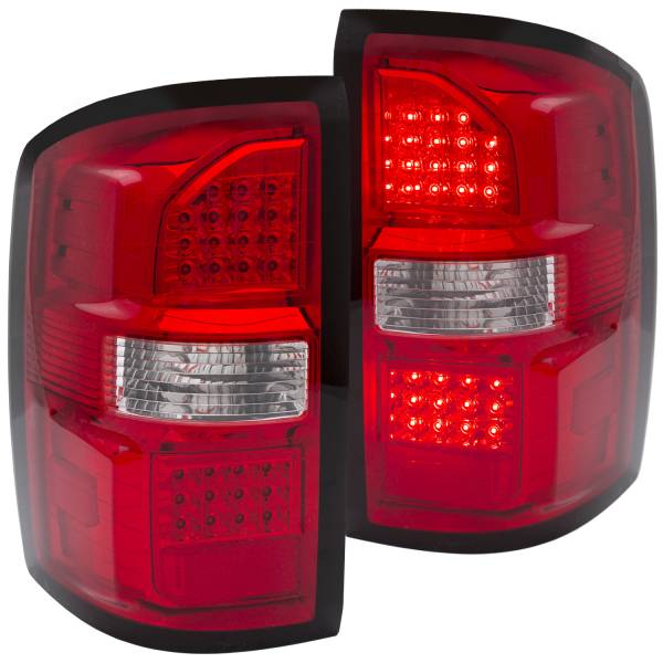 ANZO USA - Tail Light Set LED Red/Clear Lens Pair GMC Sierra 1500 2014-2015, 2500 HD 2014-2016 ANZO USA