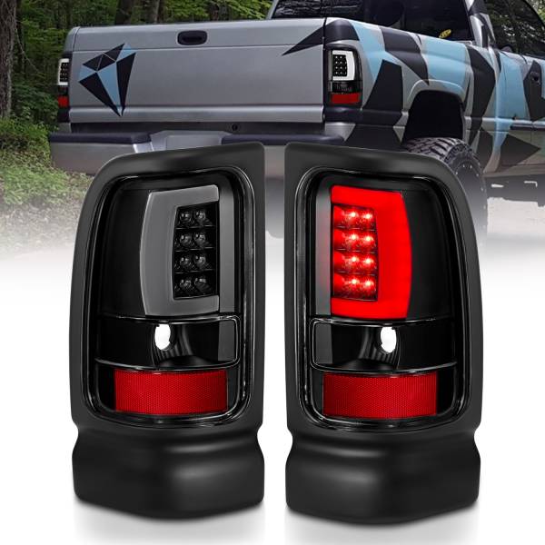 ANZO USA - Tail Light Set LED Black Housing Clear Lens Pair Dodge Ram 1500 1994-2001, 2500/3500 1994-2002 ANZO USA