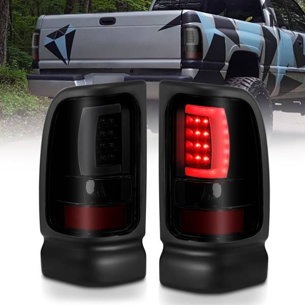 ANZO USA - Tail Light Set LED Black Housing Smoke Lens Pair Dodge Ram 1500 1994-2001, 2500/3500 1994-2002 ANZO USA