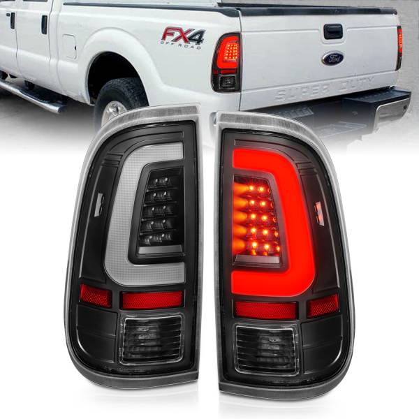 ANZO USA - Tail Light Set LED Black Housing Clear Lens Pair Ford F-250 Super Duty/F-350/F-450/F-550 Super Duty 2008-2016 ANZO USA