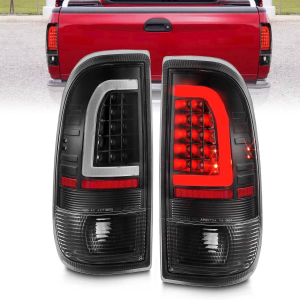 ANZO USA - Tail Light Set Clear Lens Pair LED W/ Light Bar Style Black Housing Ford F-150 1997-2003, Ford F-250/F-350/F-450 Super Duty 1999-2007 ANZO USA