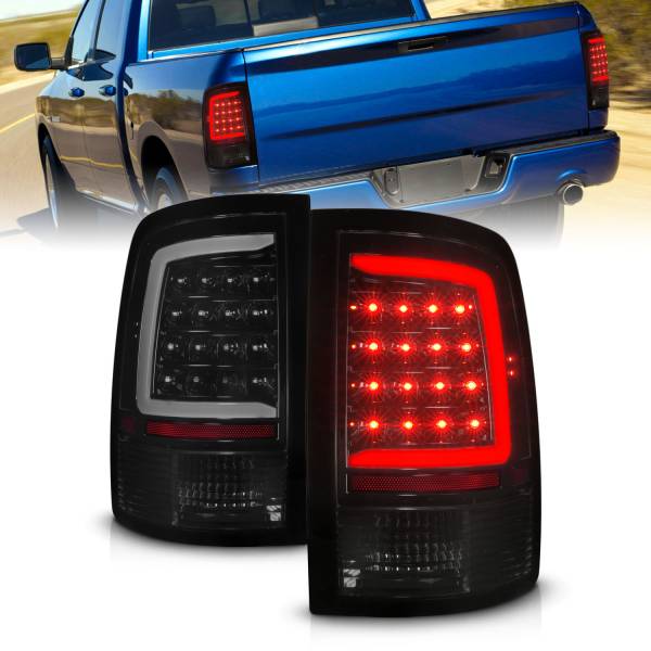 ANZO USA - Tail Light Set Sequential LED Black Housing Smoke Lens PairRam 1500/2500/3500 2011-2018 ANZO USA