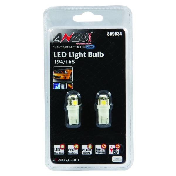 ANZO USA - Tail Light Bulb LED 194/168 4 LEDS White ANZO USA